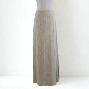 Banana Republic 100% Silk Cream Maxi Skirt Botanical Print Flowy Cottage Size 4